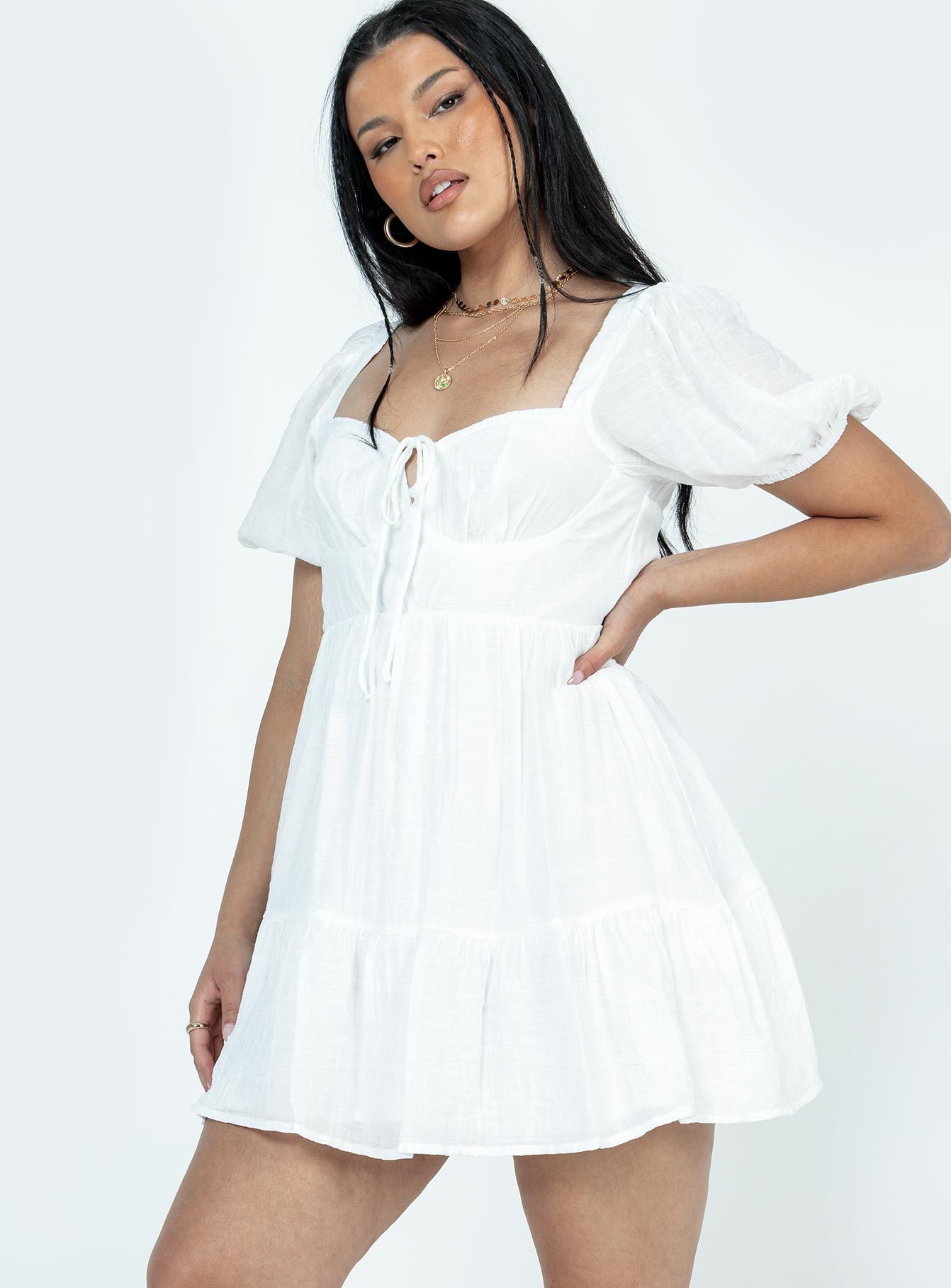 Britten Mini Dress White sold by Princess Polly product image thumbnail 4