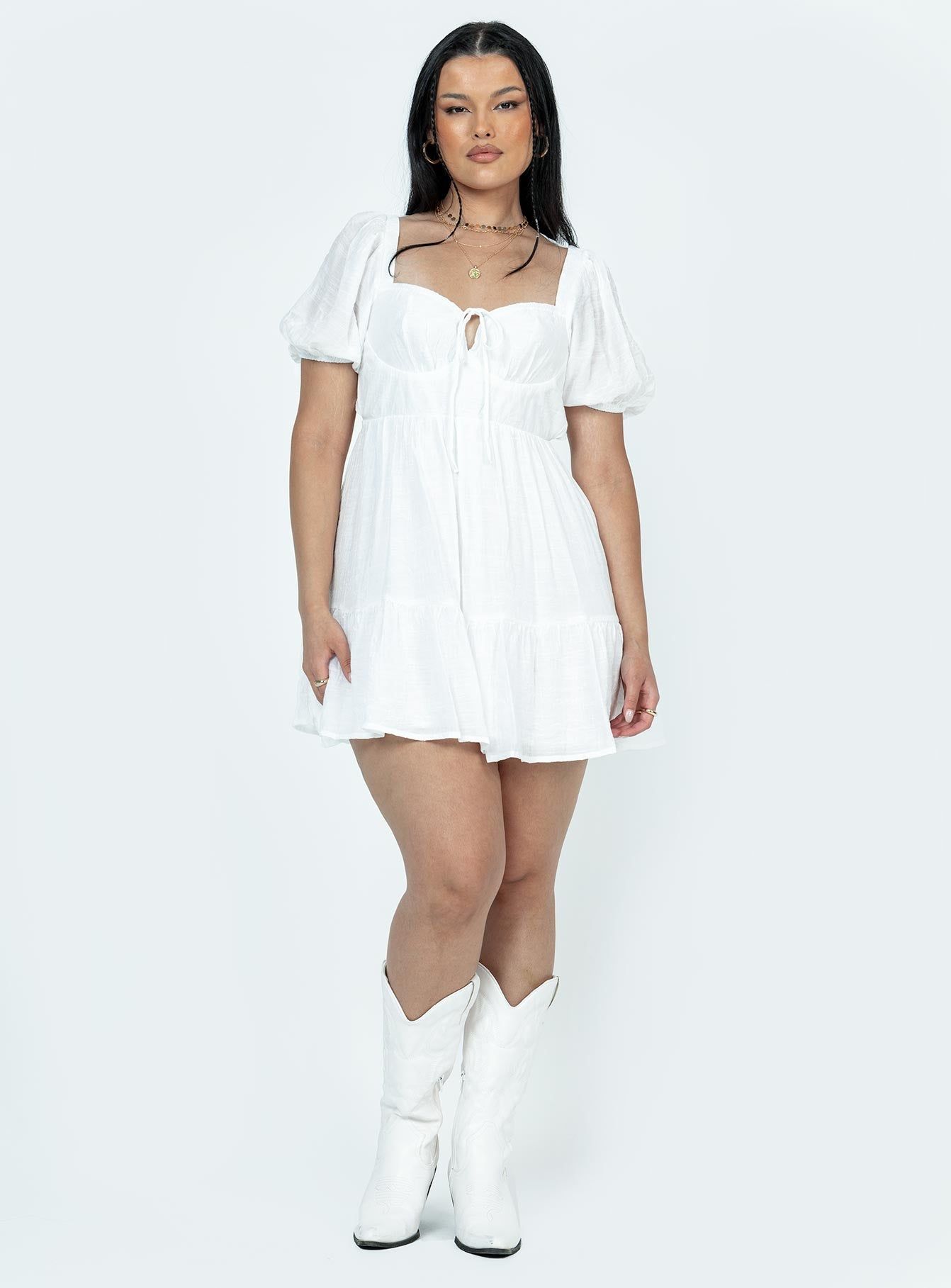 Britten Mini Dress White sold by Princess Polly product image thumbnail 3
