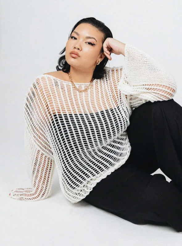 The Kennedy Sweater White Curve sold by Princess Polly
