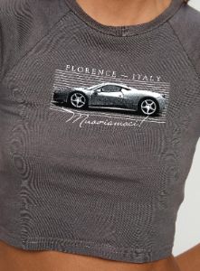 Racing Florence Baby Tee Black sold by Princess Polly