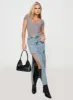 Saige Denim Maxi Skirt Light Wash sold by Princess Polly