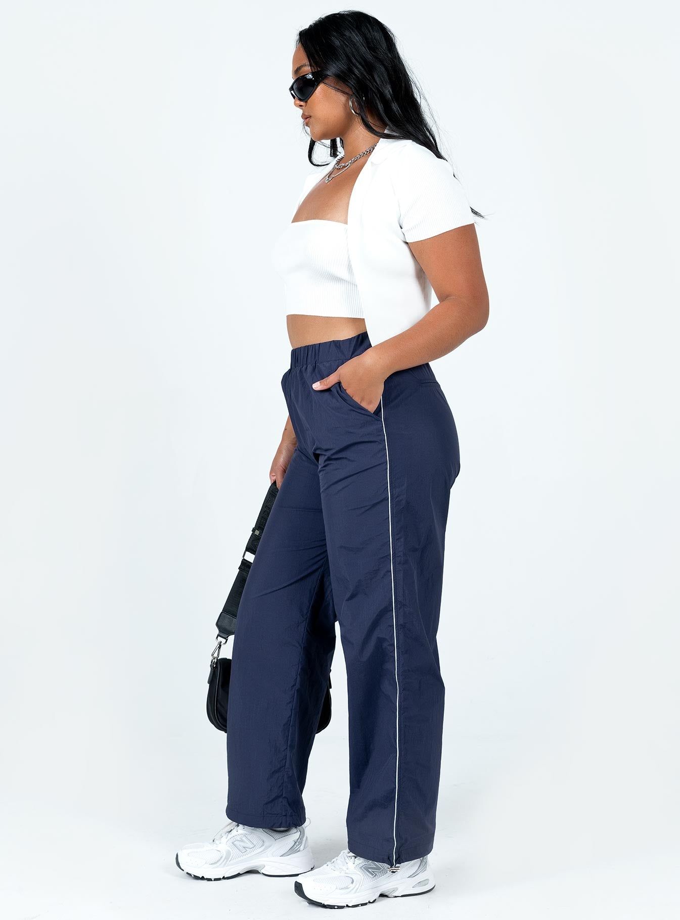 Downtown Parachute Pants Navy sold by Princess Polly product image thumbnail 4