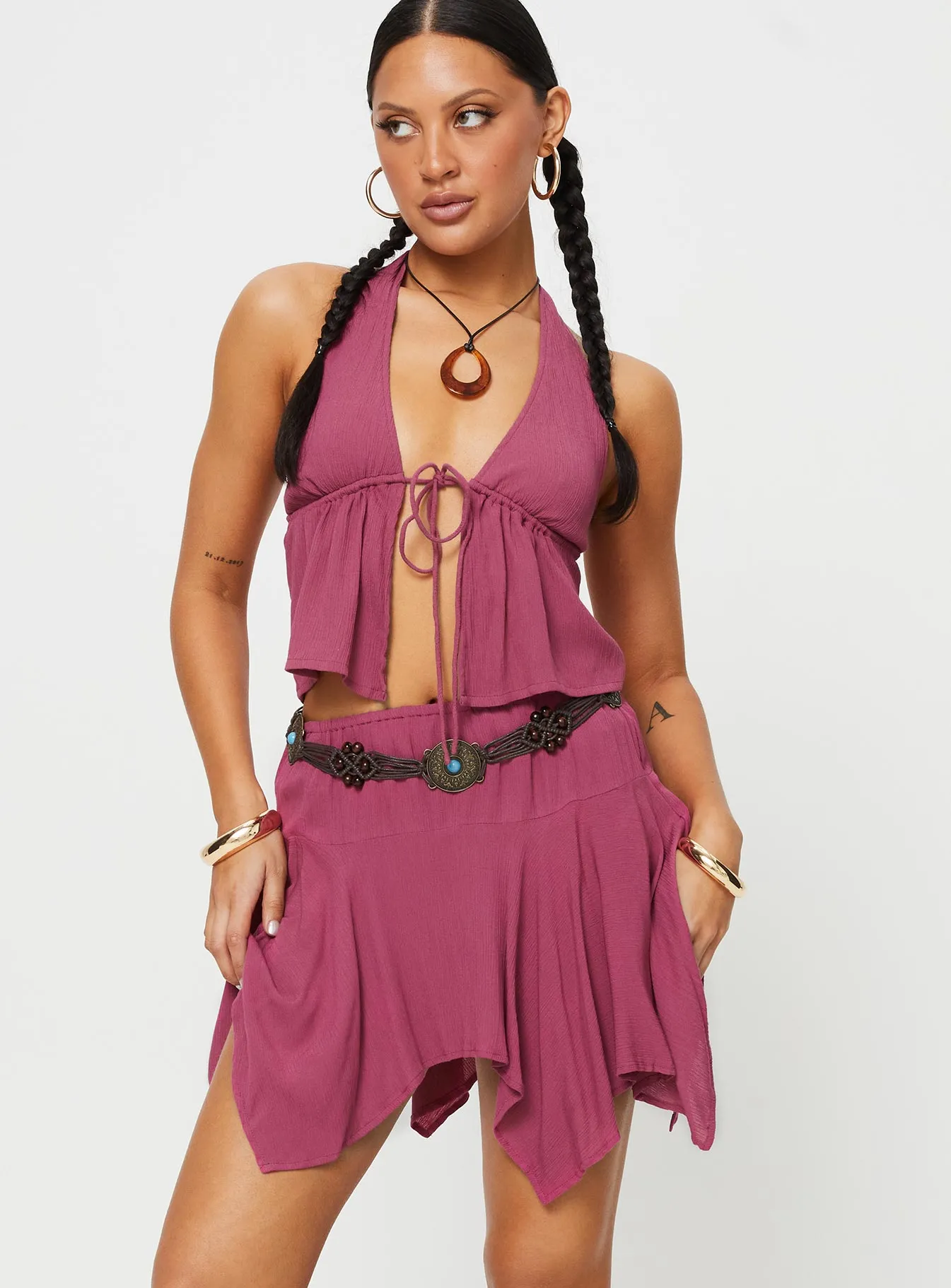 Daco Mini Skirt Rose sold by Princess Polly product image thumbnail 2