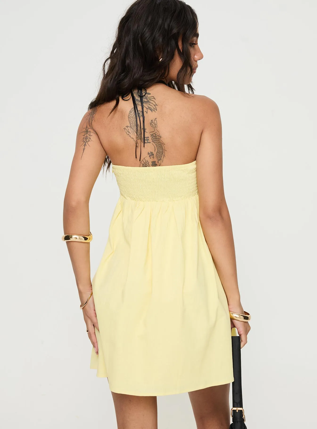 Osment Strapless Mini Dress Lemon sold by Princess Polly product image thumbnail 5