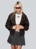 Nicolie Faux Leather Jacket Vintage Washed Brown sold by Princess Polly