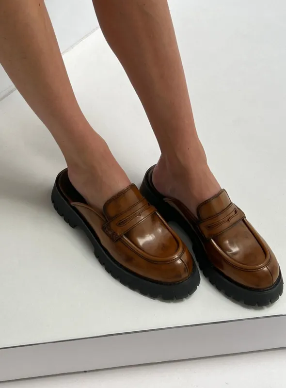 Grayson Mule Loafers Brown sold by Princess Polly