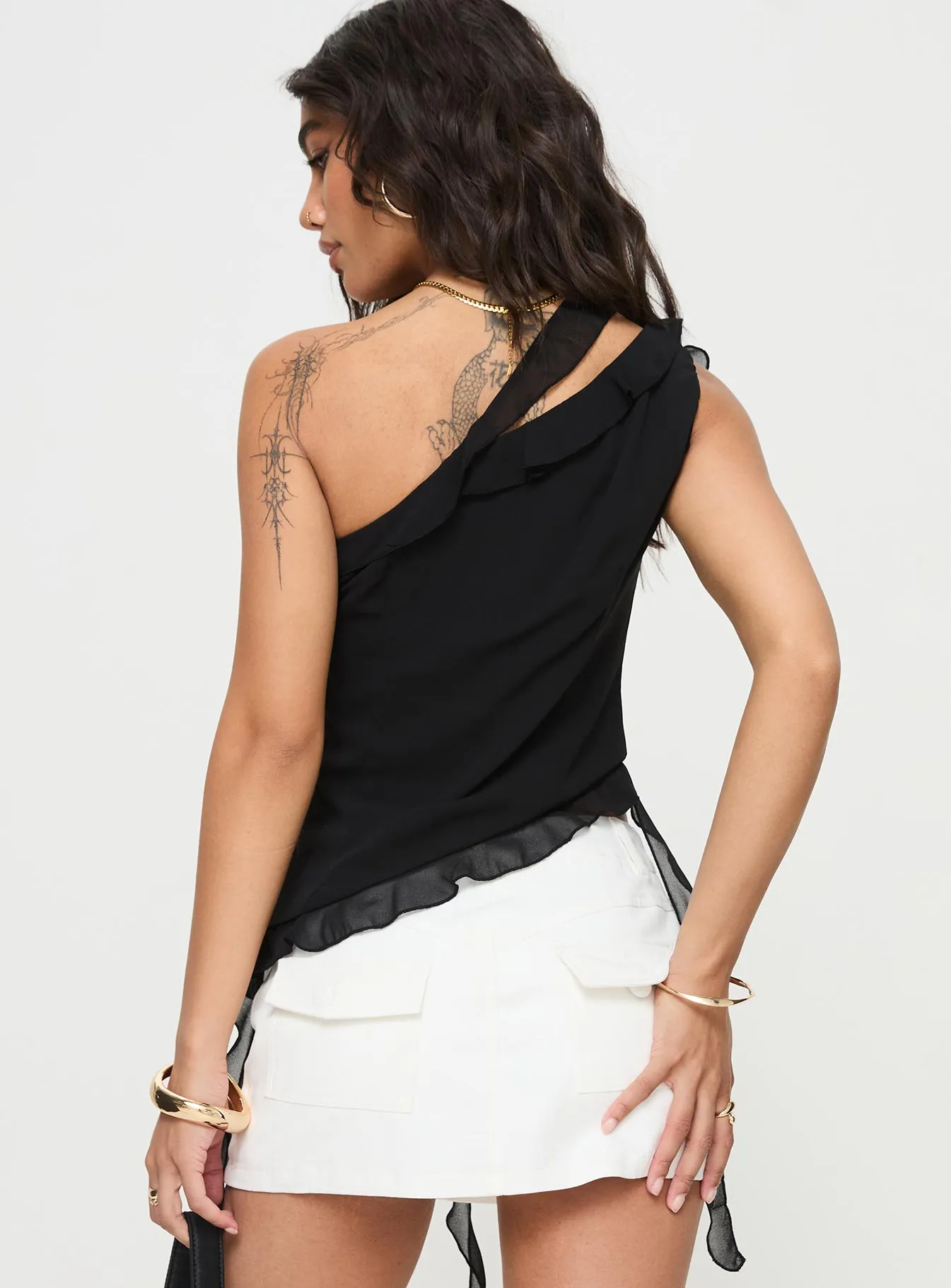 Timmie One Shoulder Top Black sold by Princess Polly product image thumbnail 5