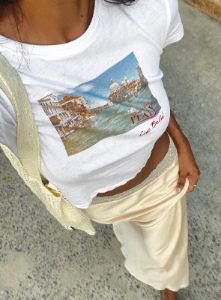 Italy Love Tee Ivory sold by Princess Polly