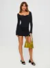 Rehna Long Sleeve Mini Dress Black sold by Princess Polly