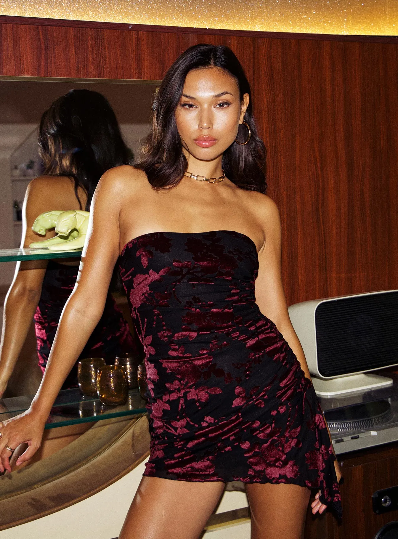 Donelli Mini Dress Black / Floral sold by Princess Polly product image thumbnail 2