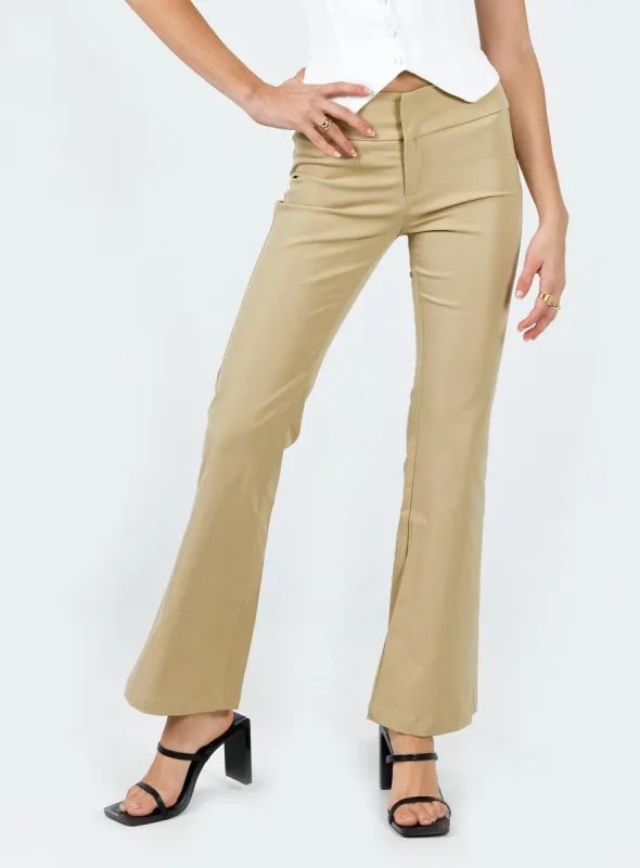 Tabithia Low Rise Pants Beige sold by Princess Polly