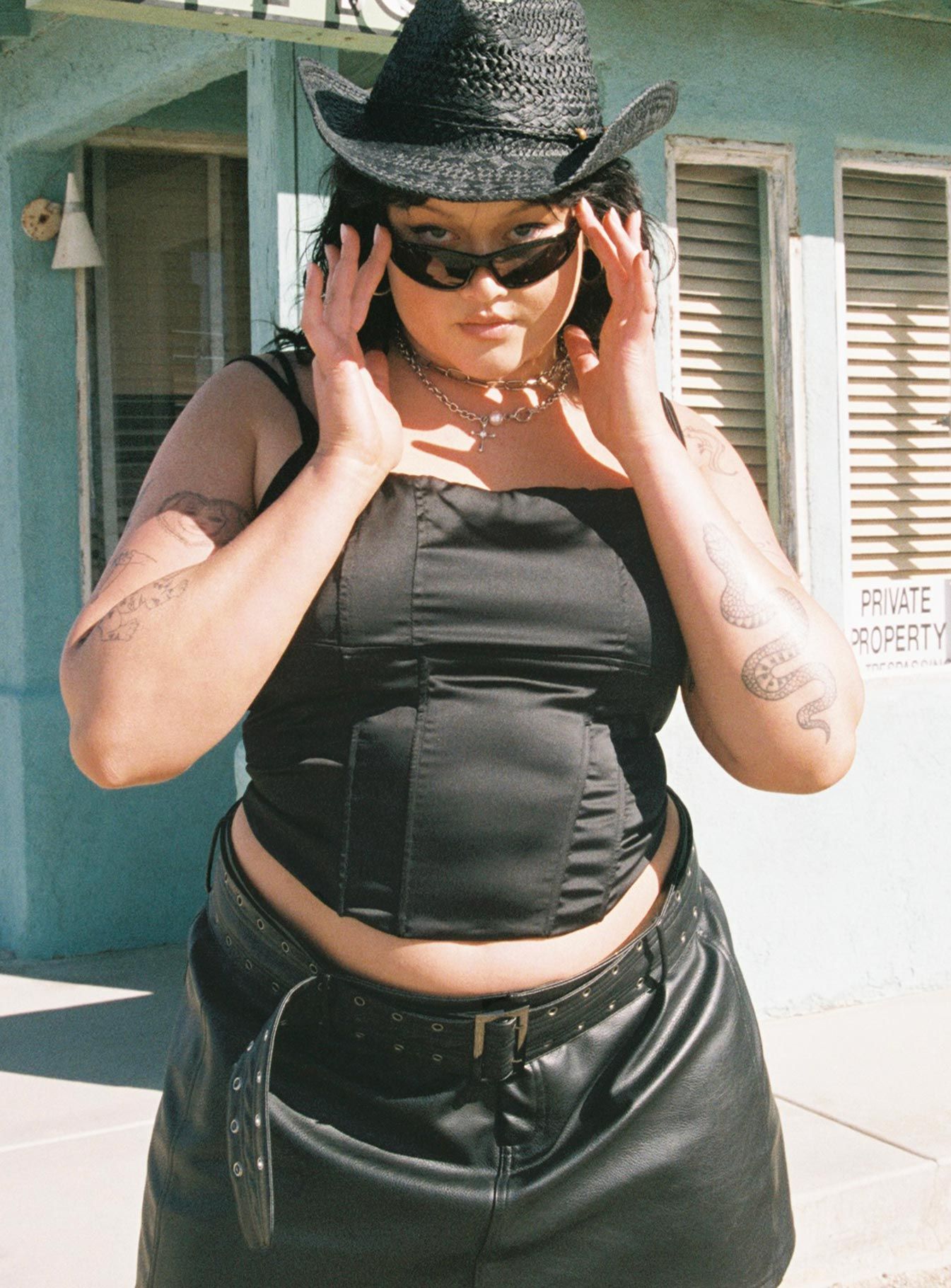 Zora Satin Corset Top Black Curve sold by Princess Polly