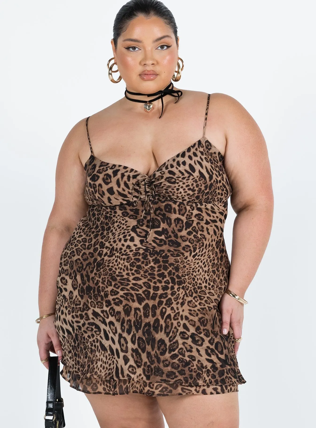 Linnard Mini Dress Leopard Curve sold by Princess Polly product image thumbnail 3