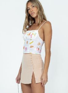 Avril Mini Skirt Beige sold by Princess Polly