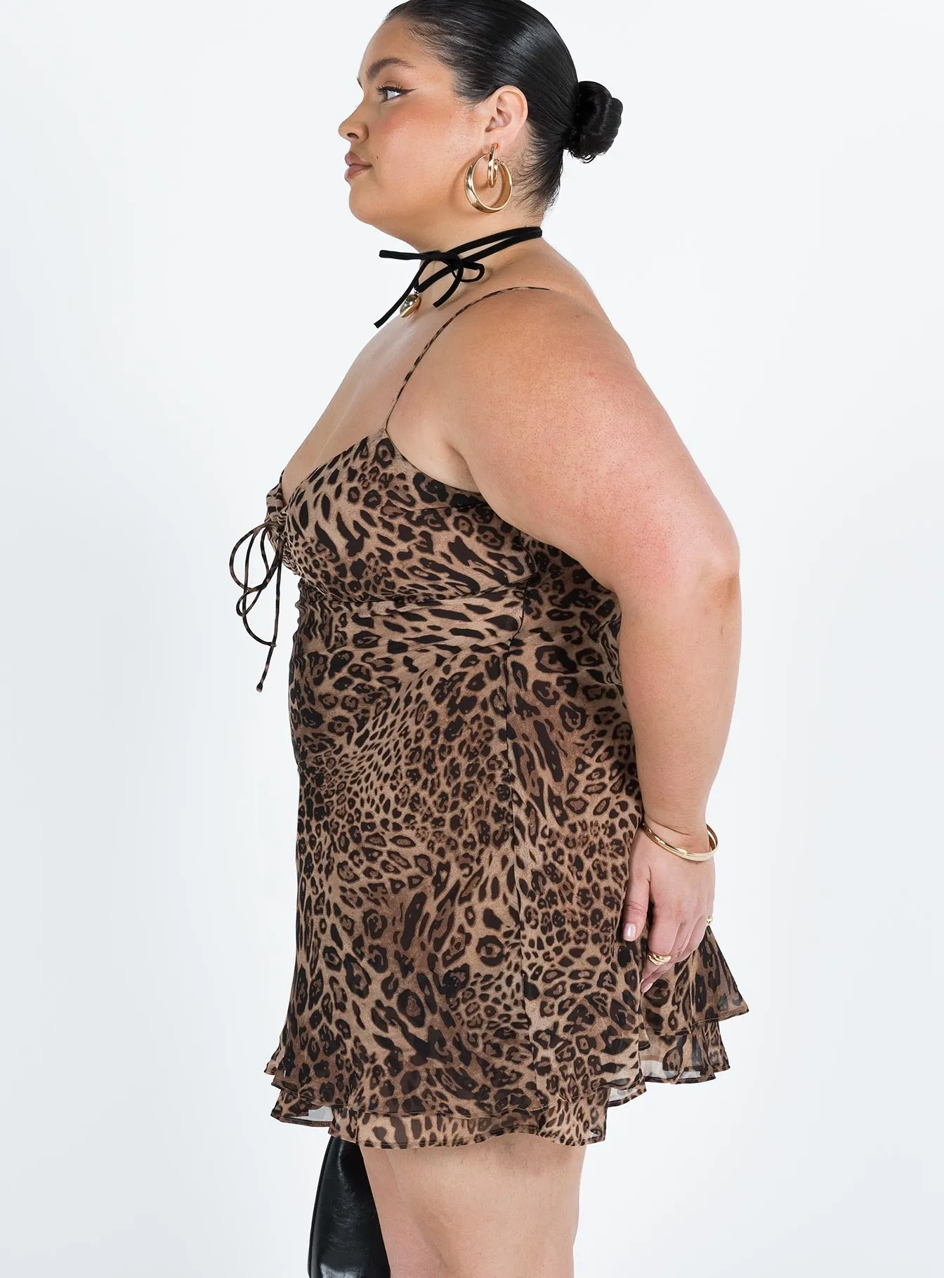 Linnard Mini Dress Leopard Curve sold by Princess Polly product image thumbnail 5