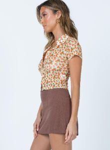 Selby Mini Skirt Brown sold by Princess Polly