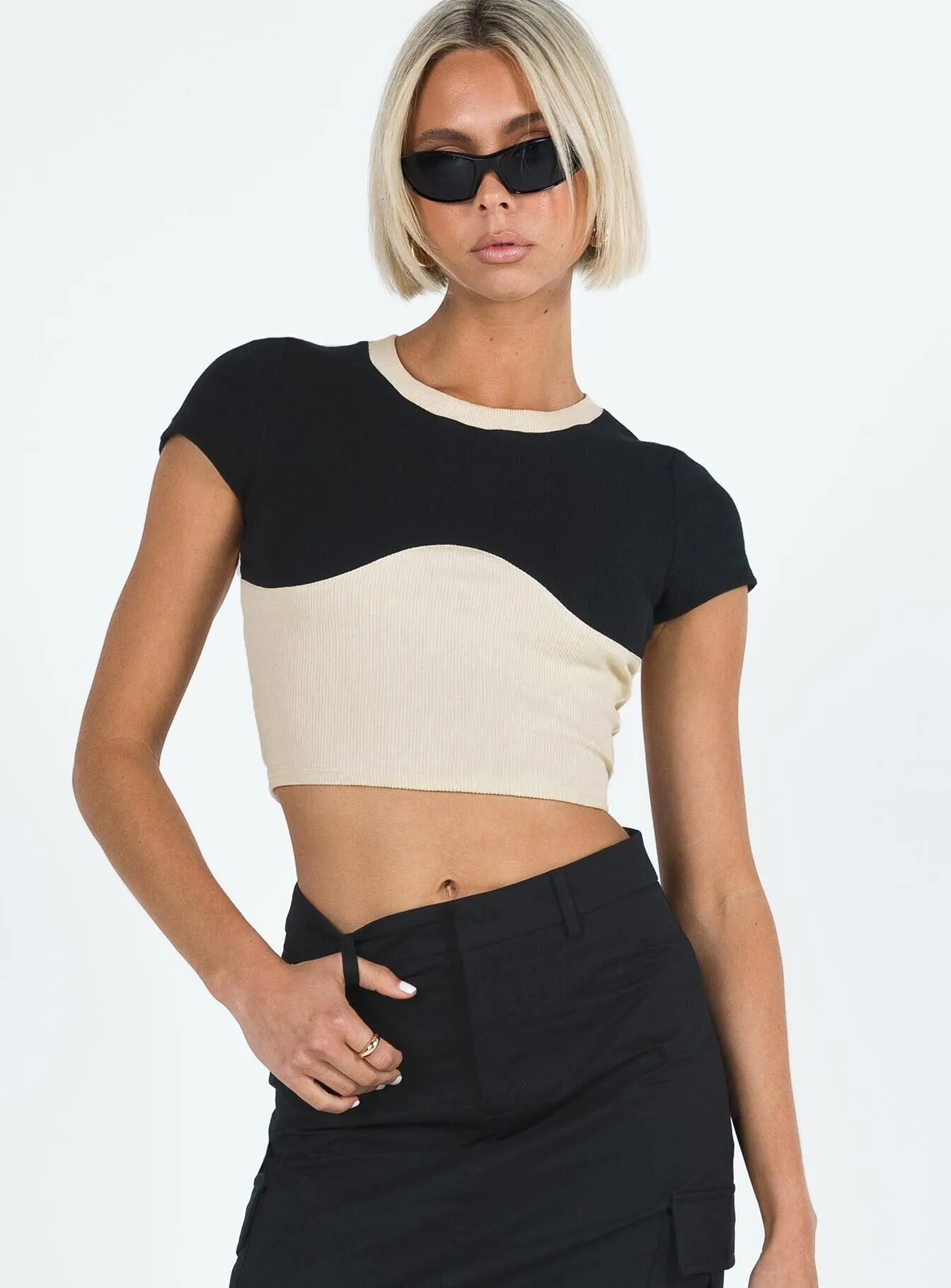 Roka Top Black / Cream sold by Princess Polly product image thumbnail 2