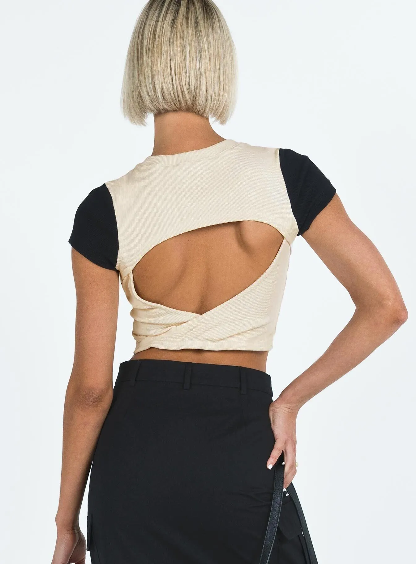 Roka Top Black / Cream sold by Princess Polly product image thumbnail 5
