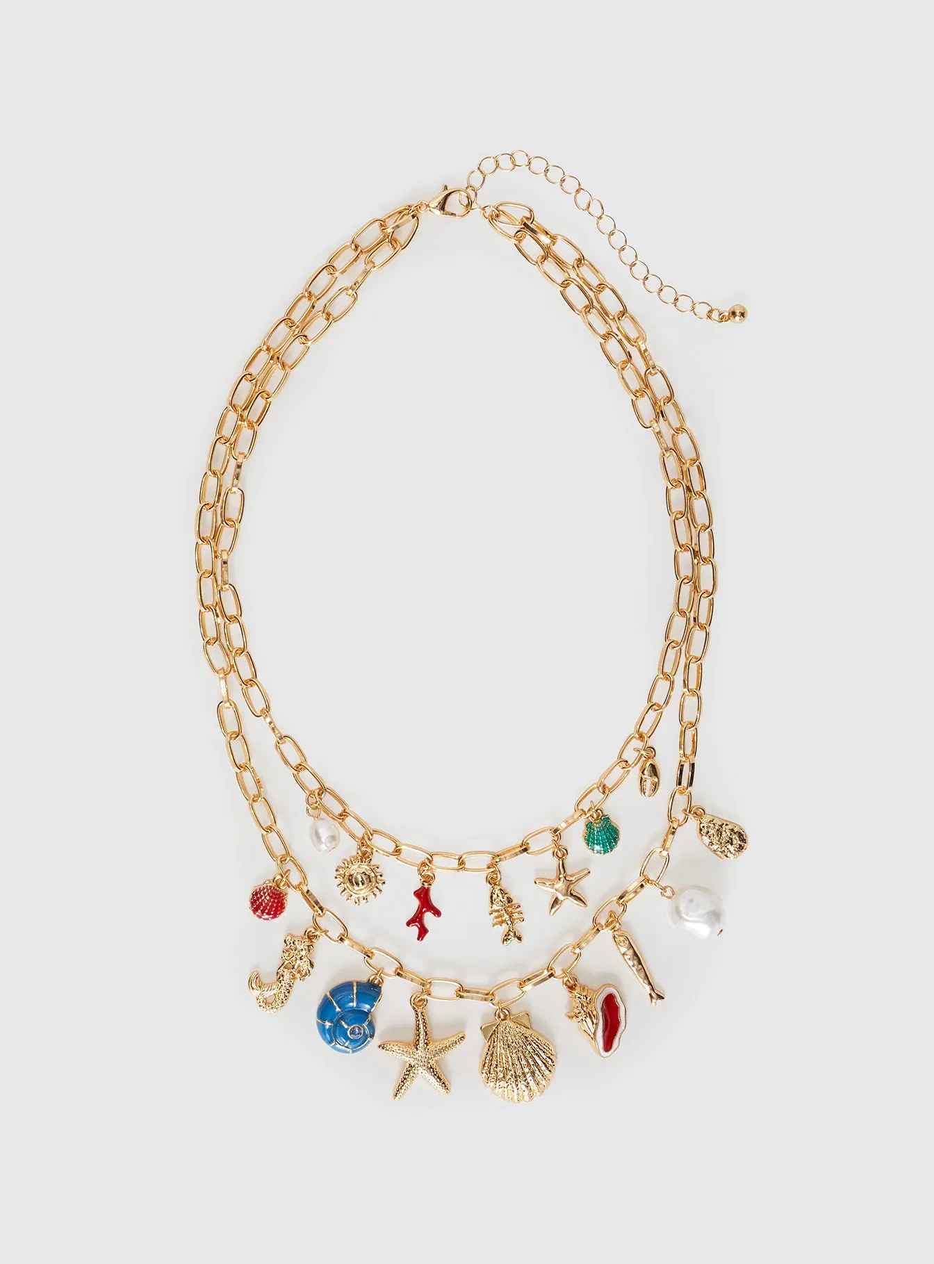 Sealife Charm Necklace Gold sold by Princess Polly product image thumbnail 2