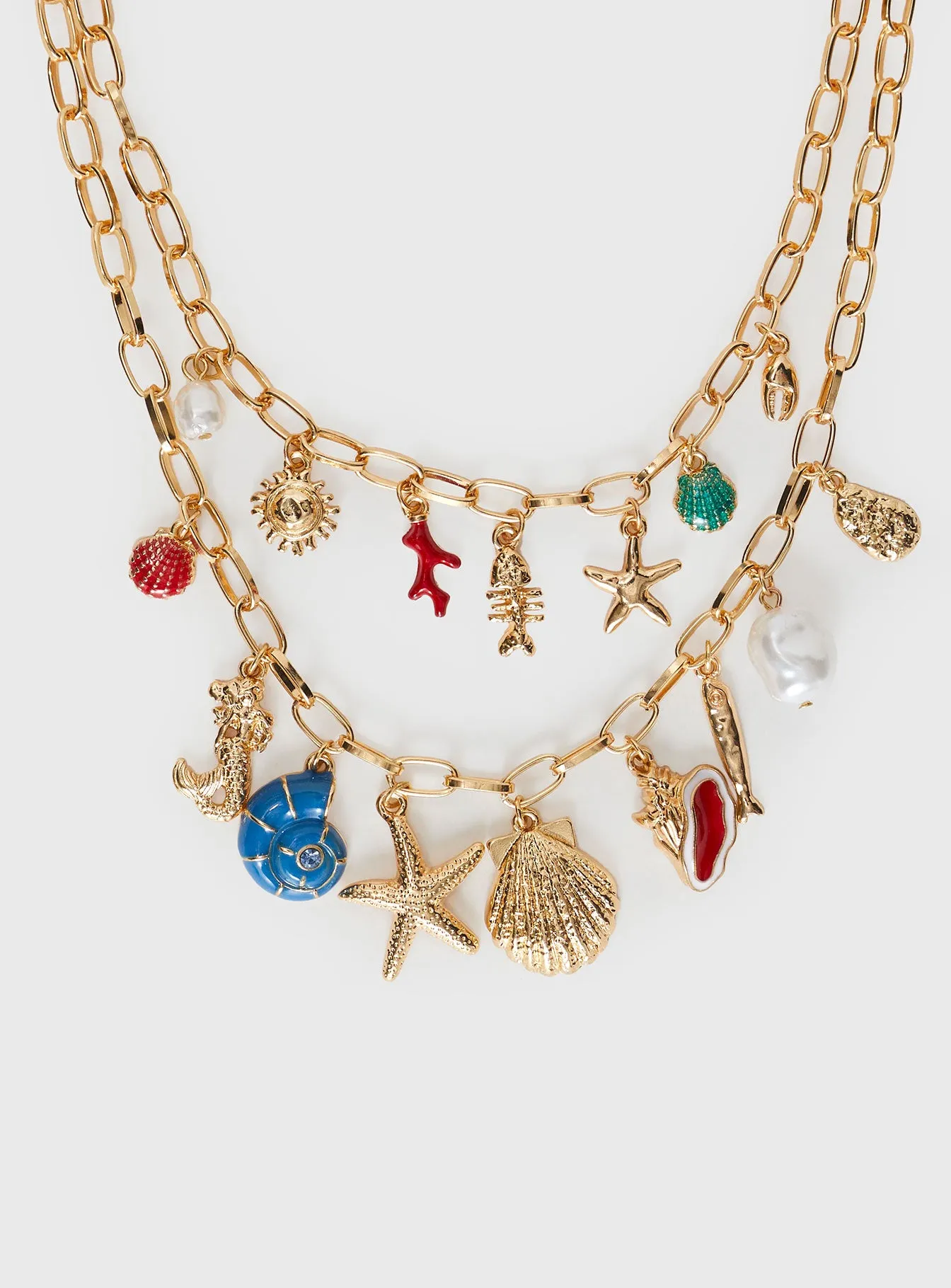 Sealife Charm Necklace Gold sold by Princess Polly product image thumbnail 3