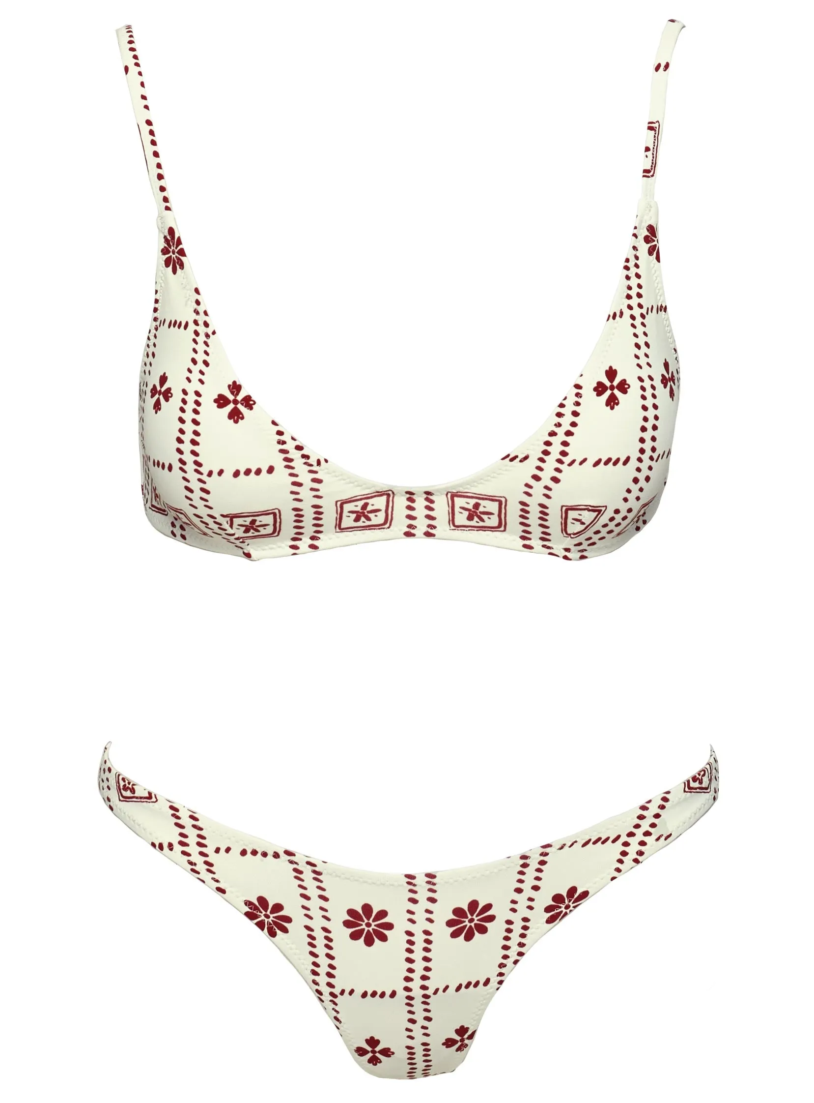 Love Letters High Cut Cheeky Bikini Bottoms White / Red sold by Princess Polly product image thumbnail 5