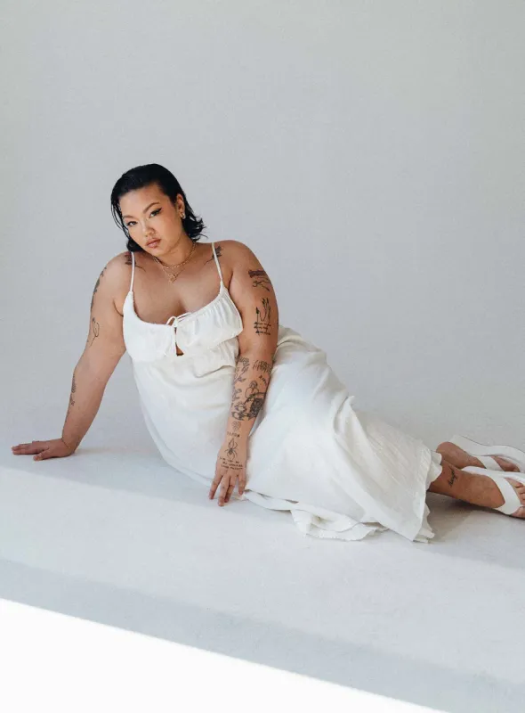 Empress Of Love Maxi Dress White Curve sold by Princess Polly