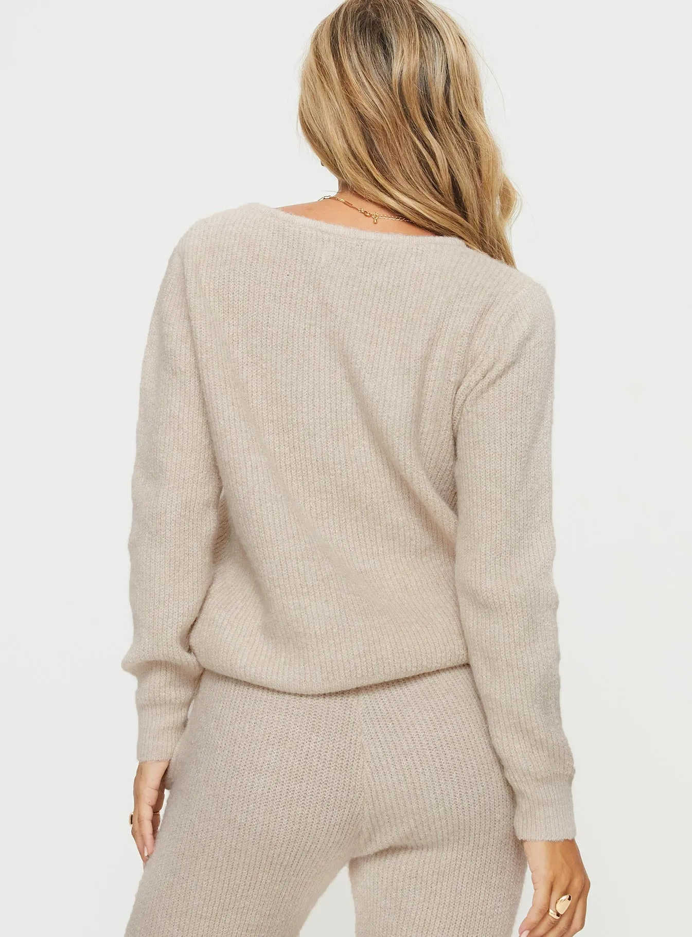 Abrams Rib Knit Crew Sweater Beige sold by Princess Polly product image thumbnail 5