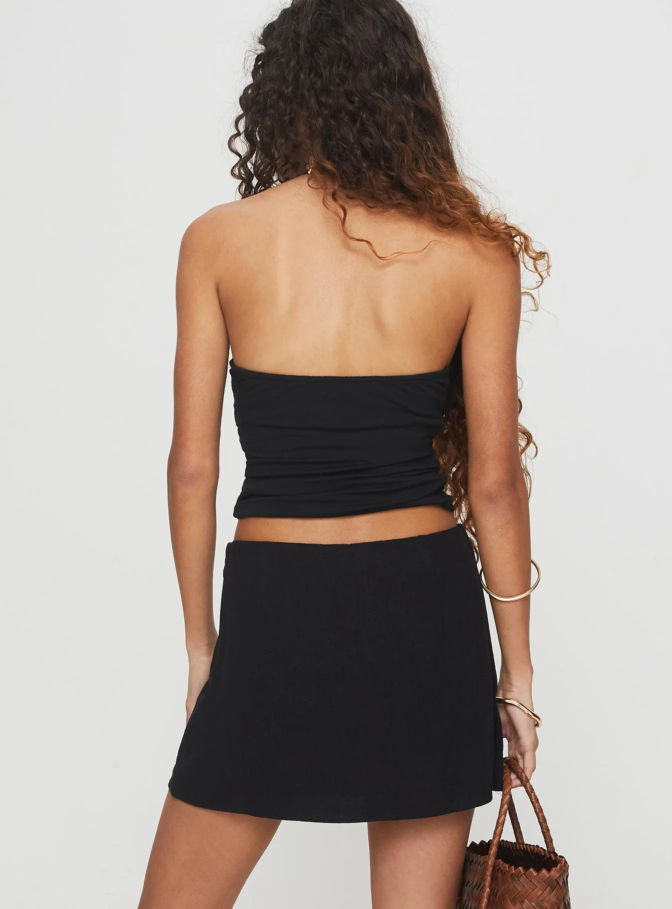 Falling Back Low Waisted Mini Skirt Black sold by Princess Polly product image thumbnail 5
