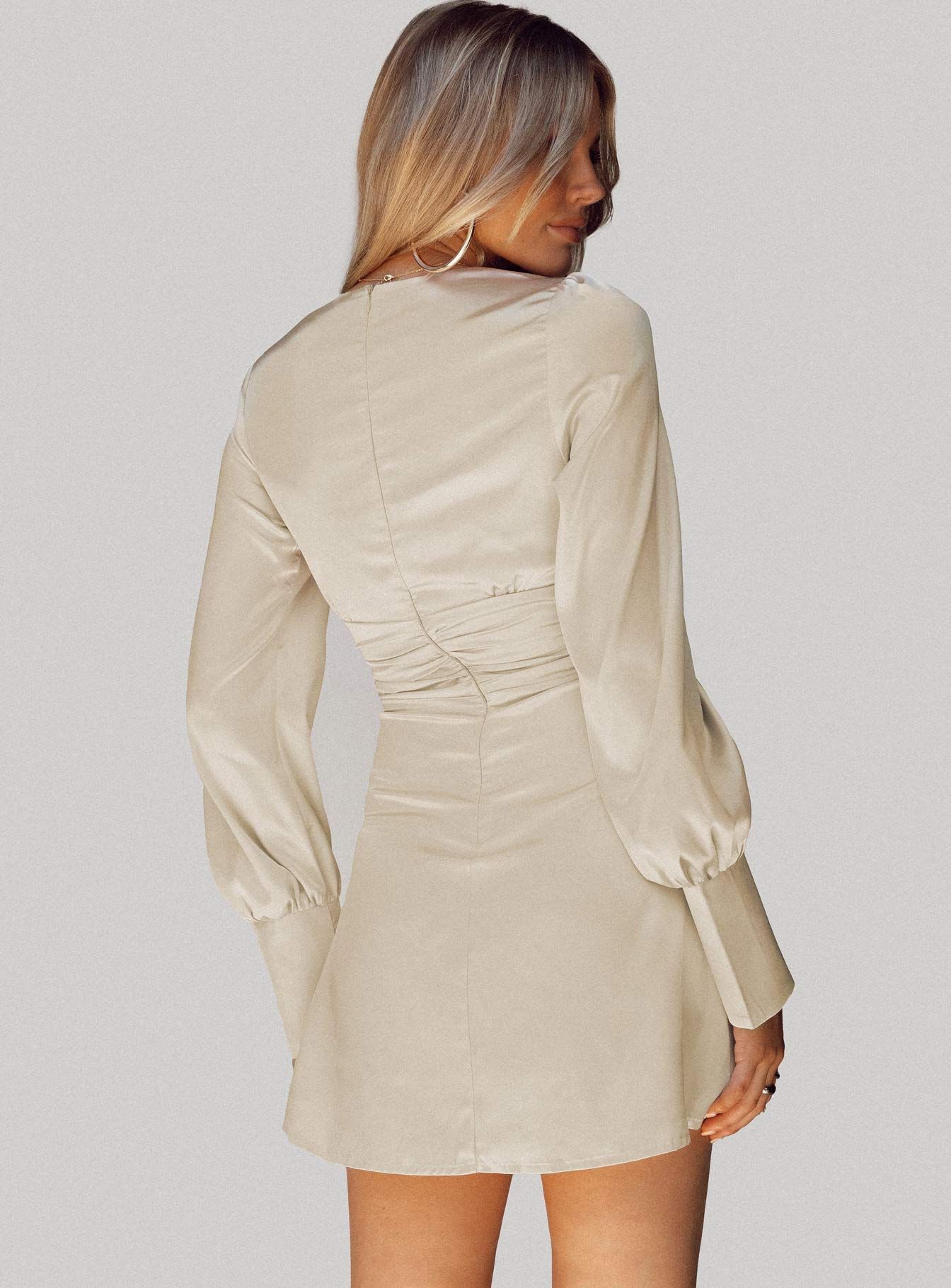 Deliah Mini Dress Champagne sold by Princess Polly product image thumbnail 4