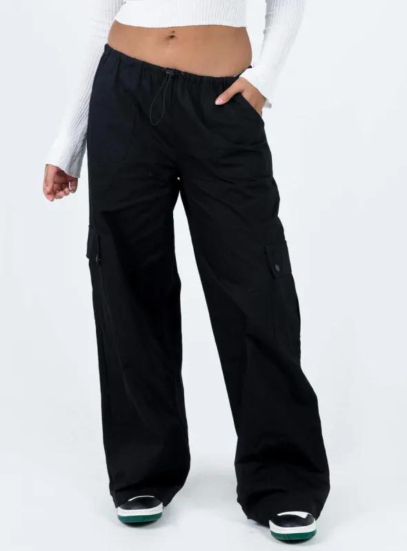 Mackey Cargo Utility Pants Black sold by Princess Polly