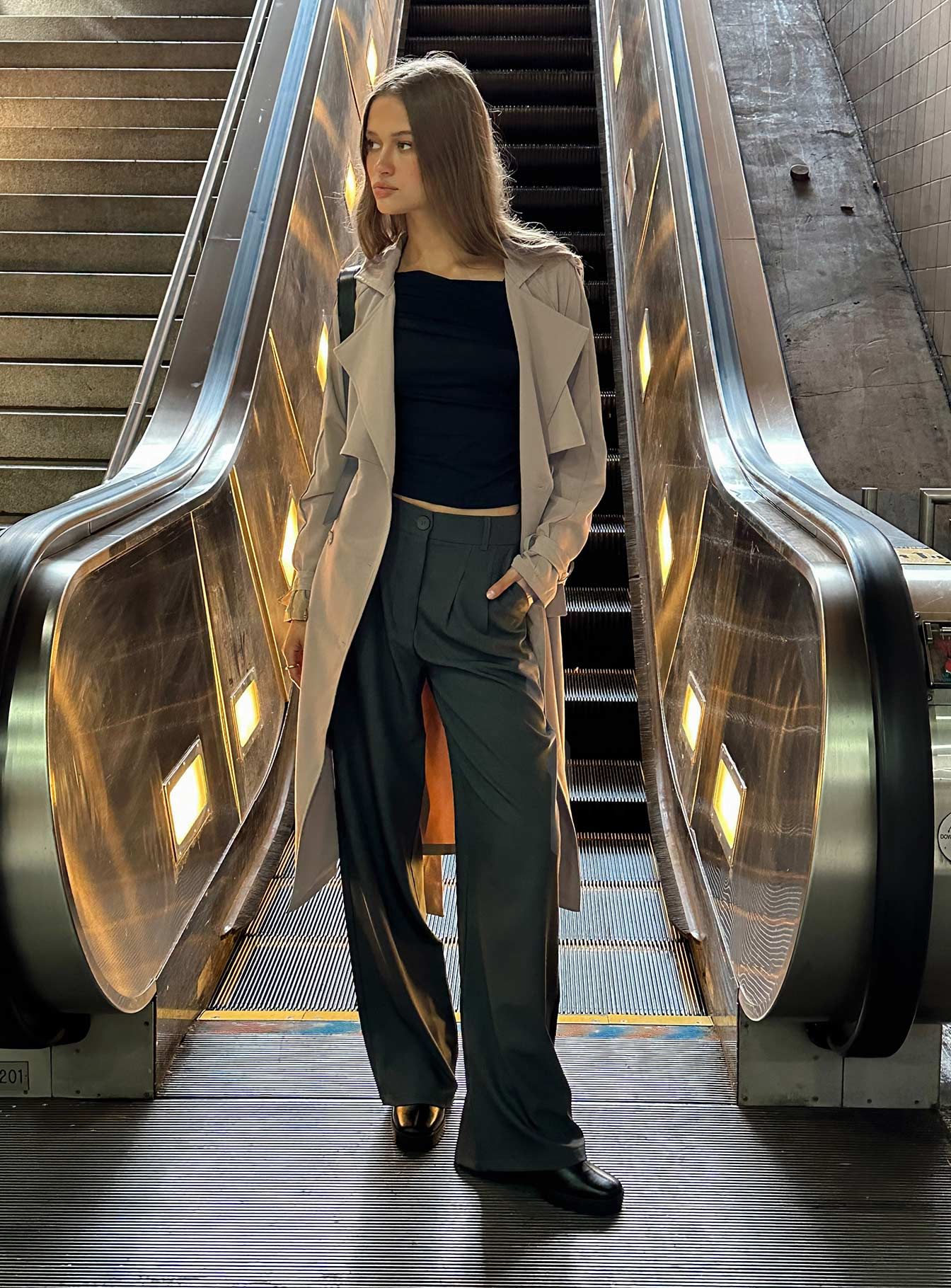 Archer Pants Slate Lower Impact sold by Princess Polly product image thumbnail 2