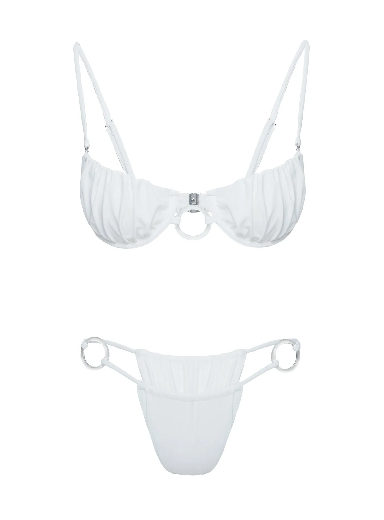 Miki Underwire Ring Bikini Top White sold by Princess Polly product image thumbnail 5