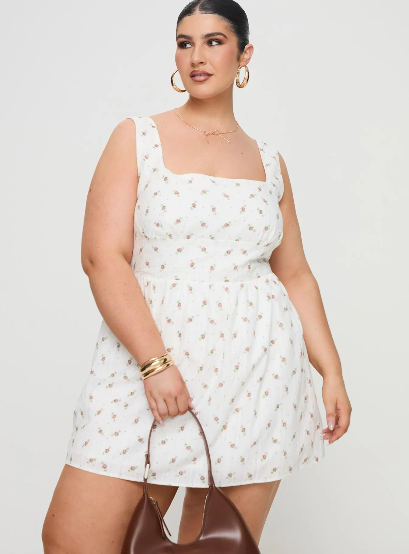 Samana Mini Dress White Curve sold by Princess Polly product image thumbnail 2