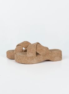 Kora Corduroy Sandals Beige sold by Princess Polly