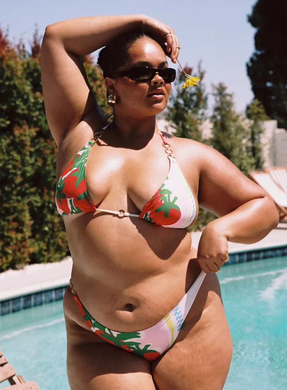 Renee Bikini Top Red Multi Curve sold by Princess Polly