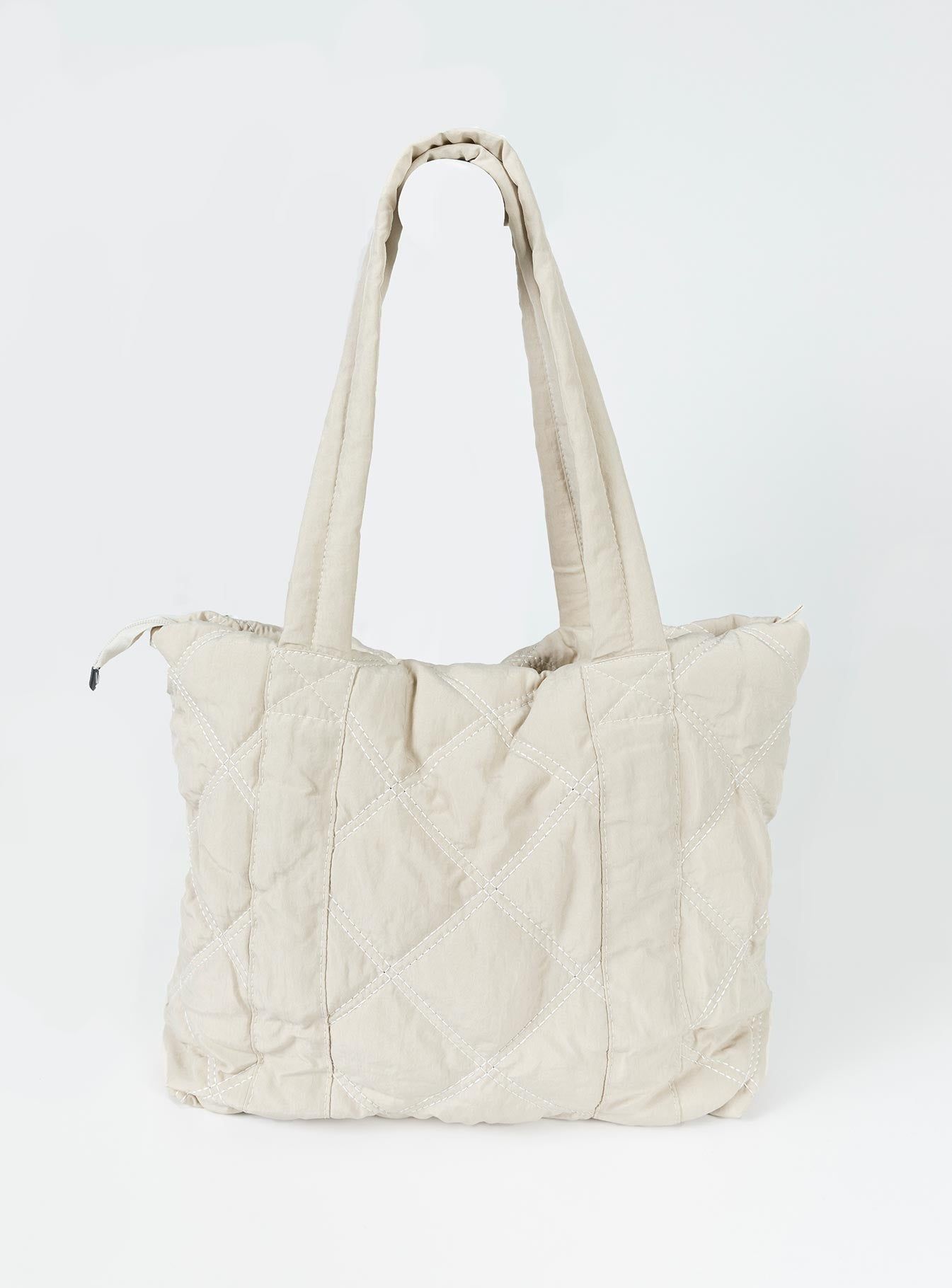 Jovie Nylon Quilted Tote Beige sold by Princess Polly product image thumbnail 3