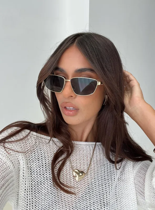 Aletta Sunglasses Black / Gold sold by Princess Polly