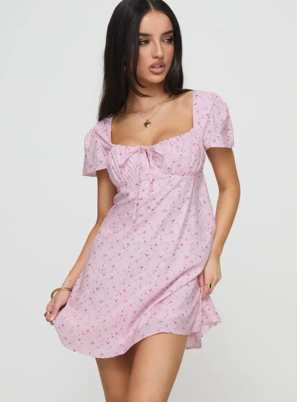 Jaxton Mini Dress Pink Multi sold by Princess Polly