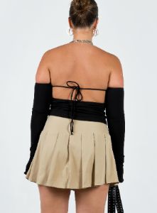 Cartwright Mini Skirt Beige sold by Princess Polly