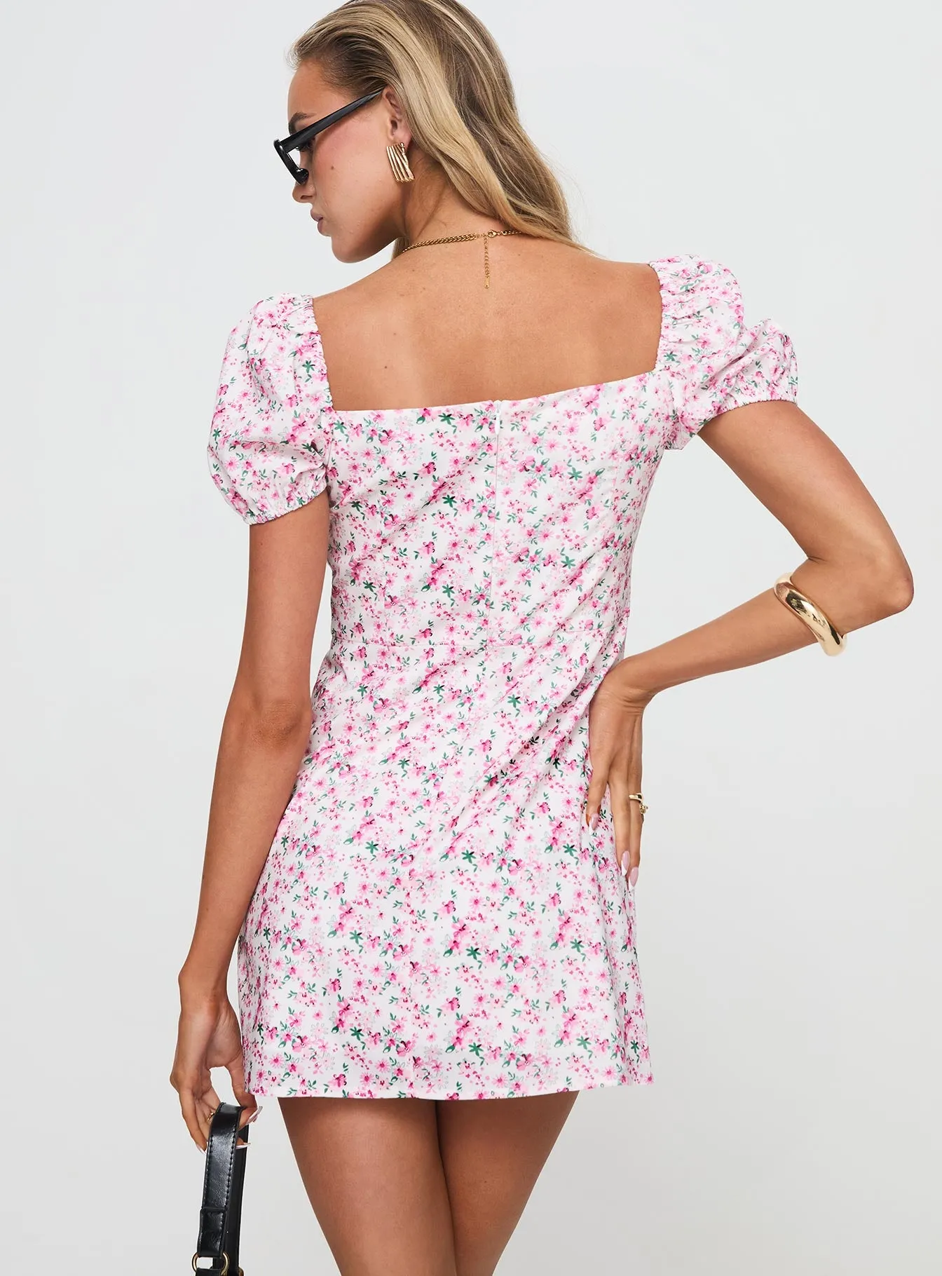 Hollen Mini Dress White Floral sold by Princess Polly product image thumbnail 4