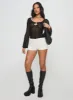 Eliisie Long Sleeve Top Black sold by Princess Polly