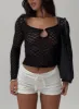 Eliisie Long Sleeve Top Black sold by Princess Polly
