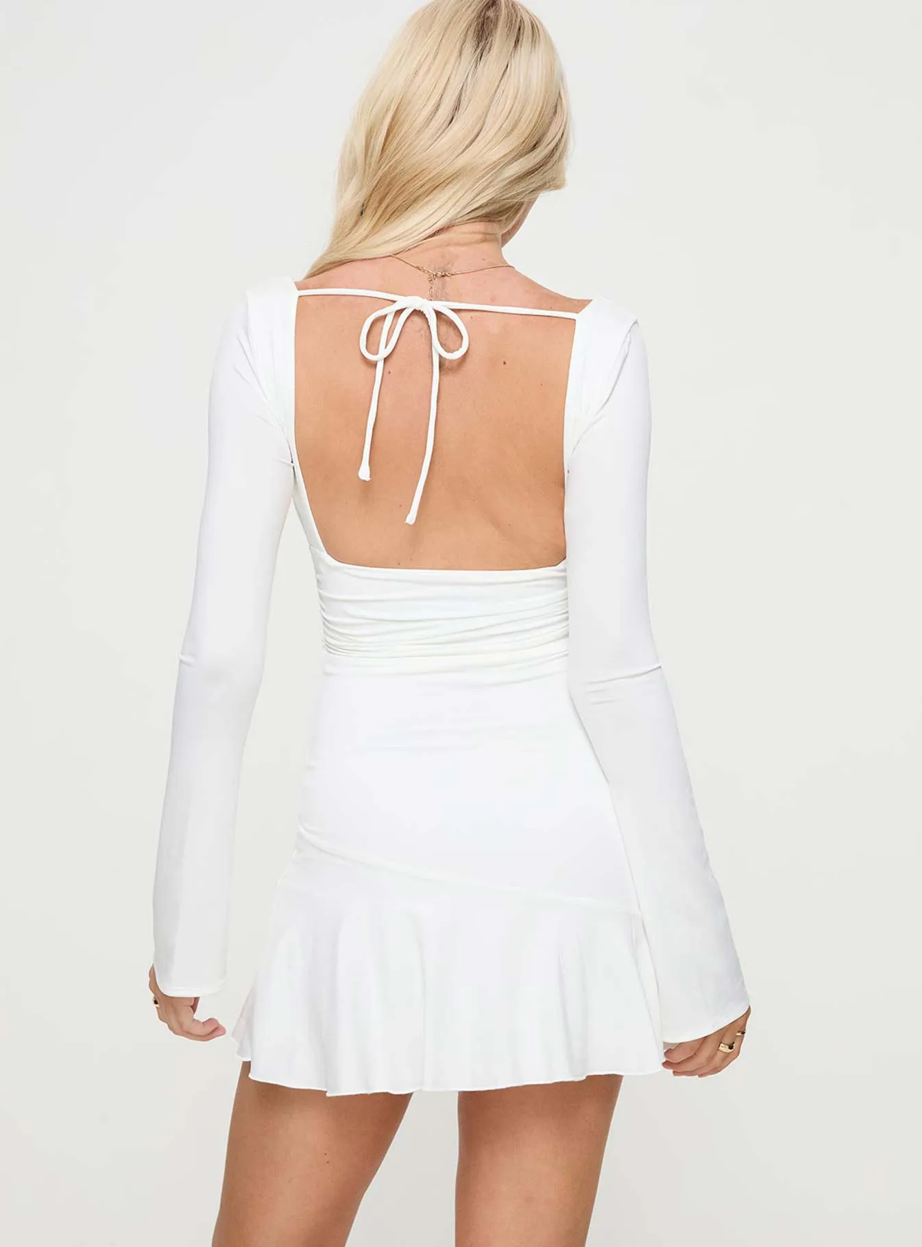 Sybella Long Sleeve Mini Dress White sold by Princess Polly product image thumbnail 5