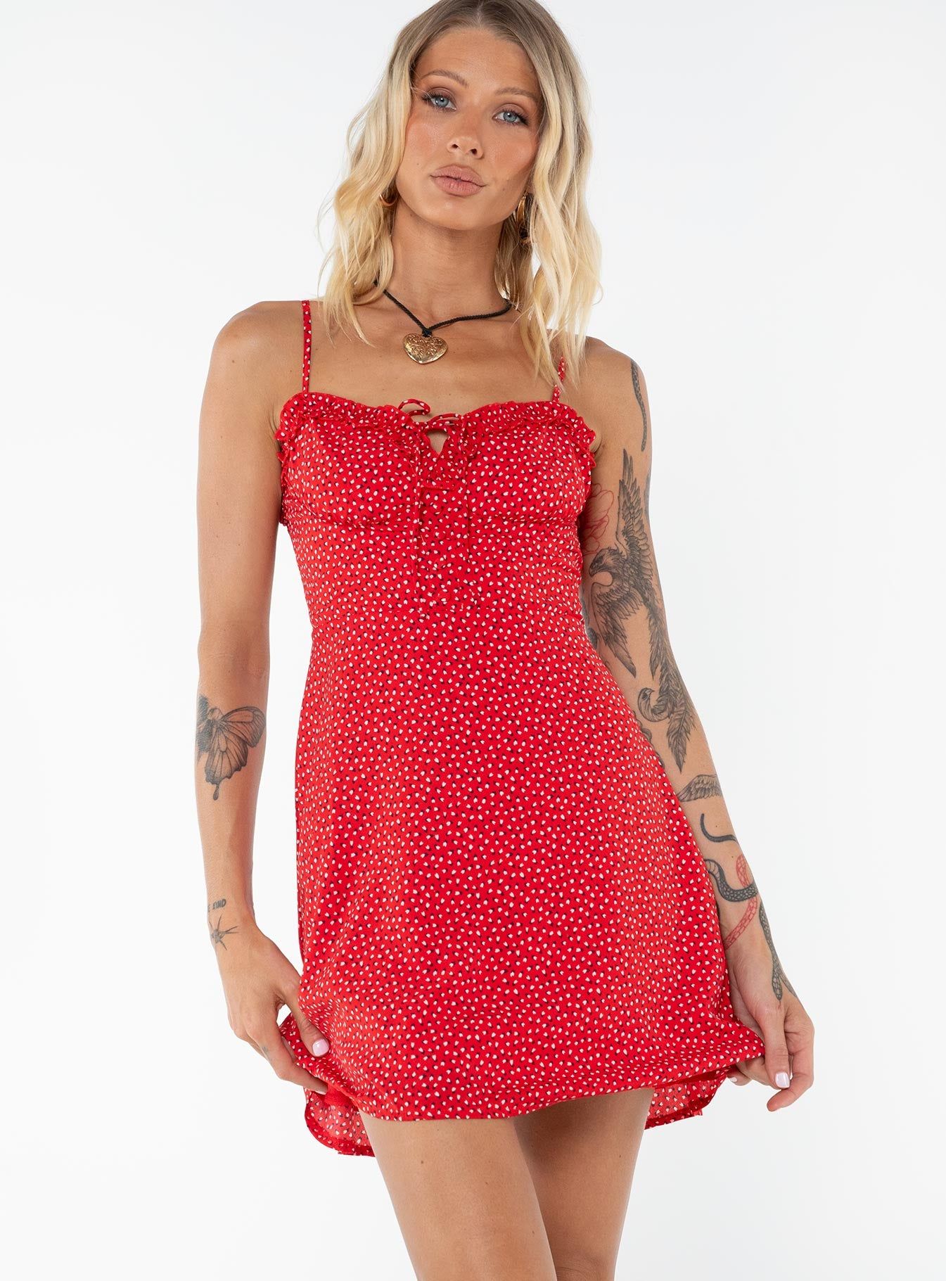 Love Birds Mini Dress Red Tall sold by Princess Polly product image thumbnail 2