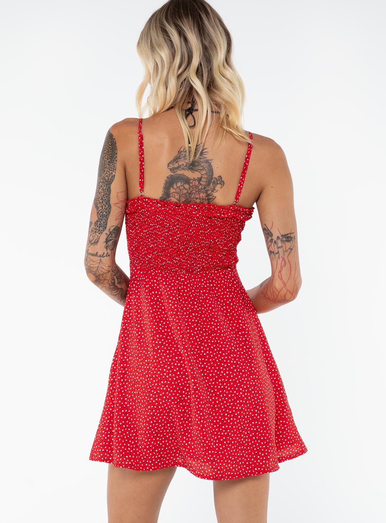 Love Birds Mini Dress Red Tall sold by Princess Polly product image thumbnail 5