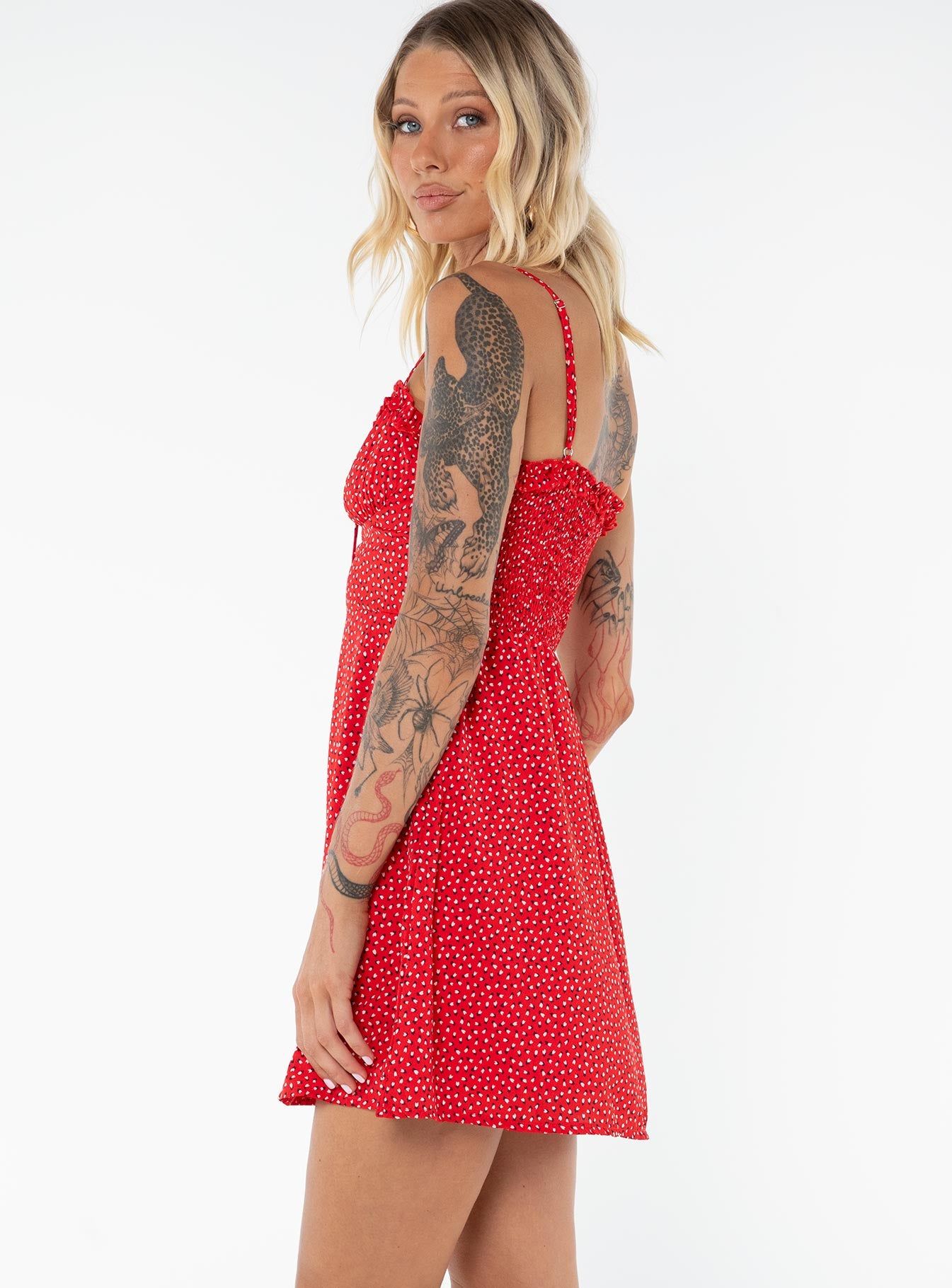 Love Birds Mini Dress Red Tall sold by Princess Polly product image thumbnail 4