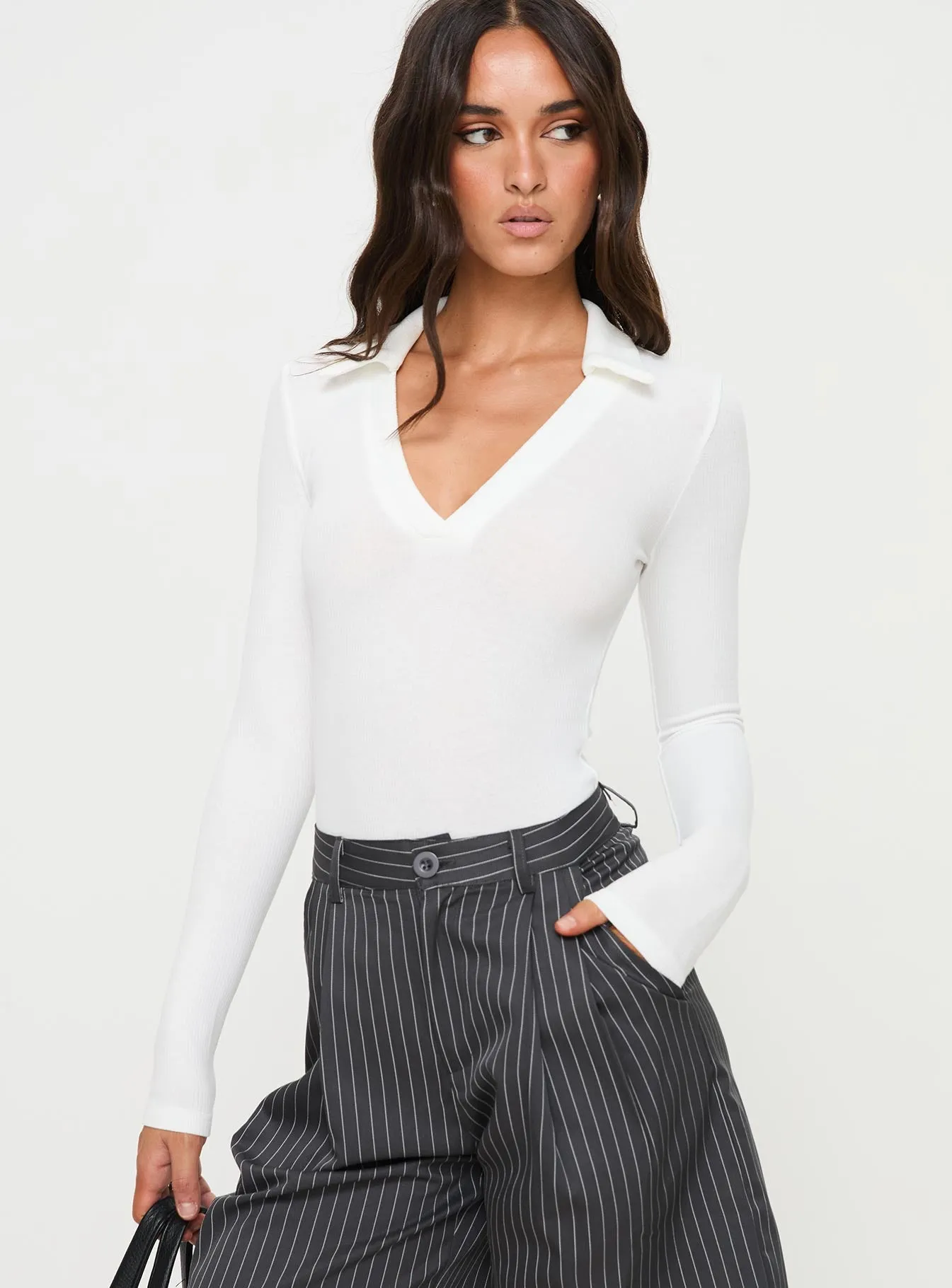 Tarpley Long Sleeve Bodysuit White sold by Princess Polly product image thumbnail 2