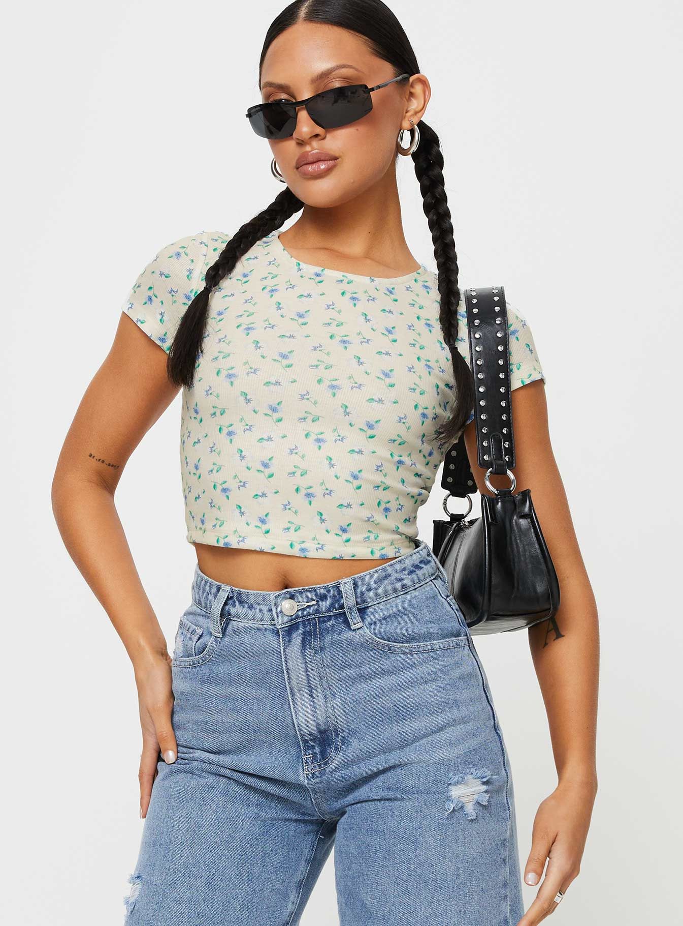 Kapner Baby Tee Blue Floral sold by Princess Polly product image thumbnail 2