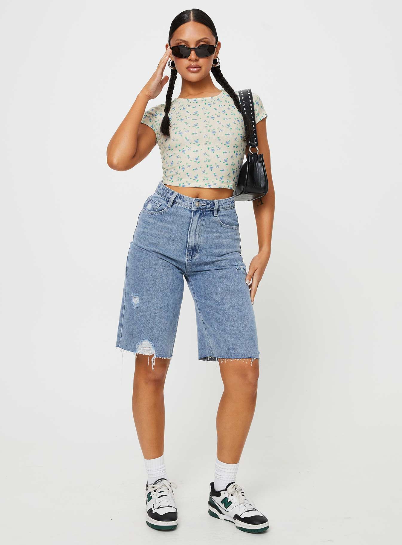 Kapner Baby Tee Blue Floral sold by Princess Polly product image thumbnail 3