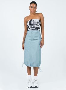 Tinba Midi Skirt Blue sold by Princess Polly